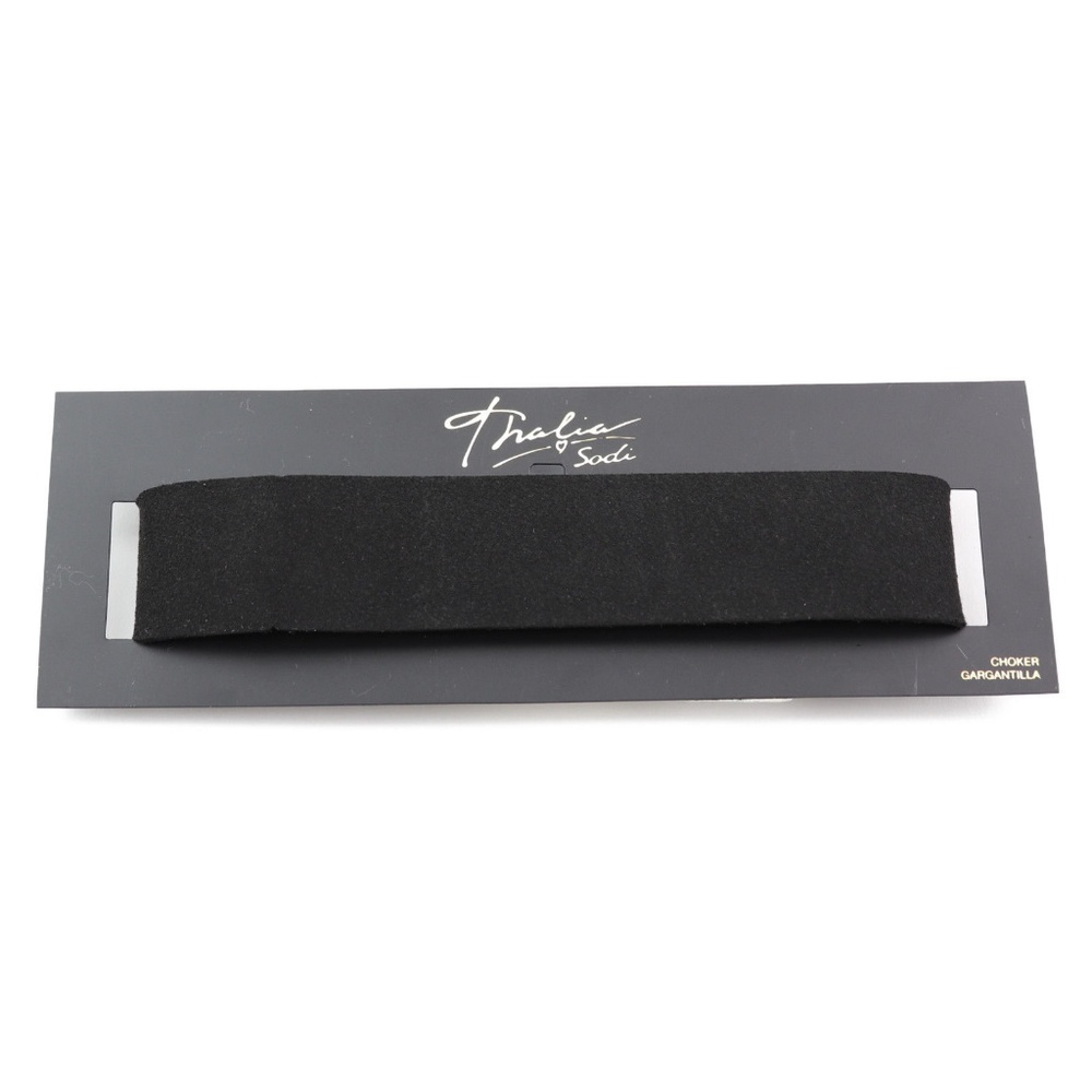 Thalia Sodi Gold-Tone Black Faux Suede Choker